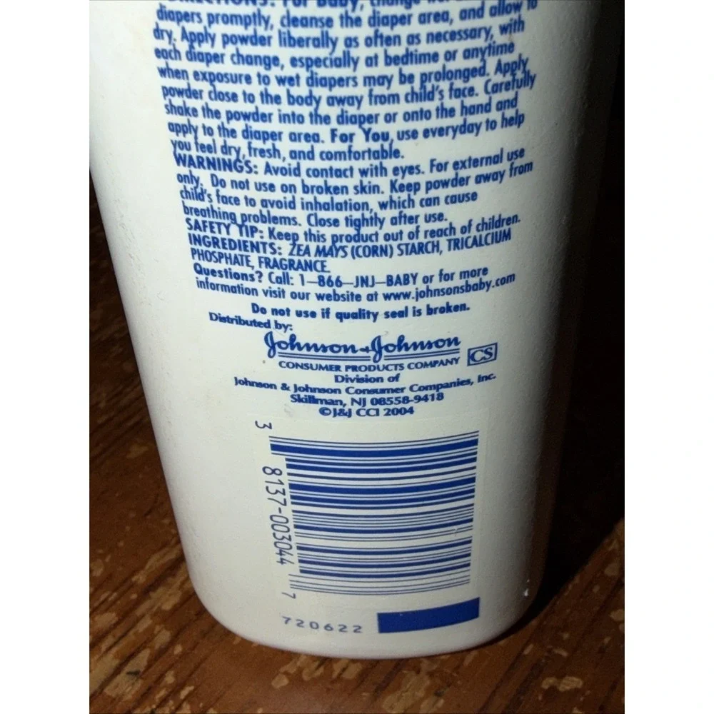 Johnson's Baby Powder Pure Cornstarch Talc Formula 4oz 50% Full